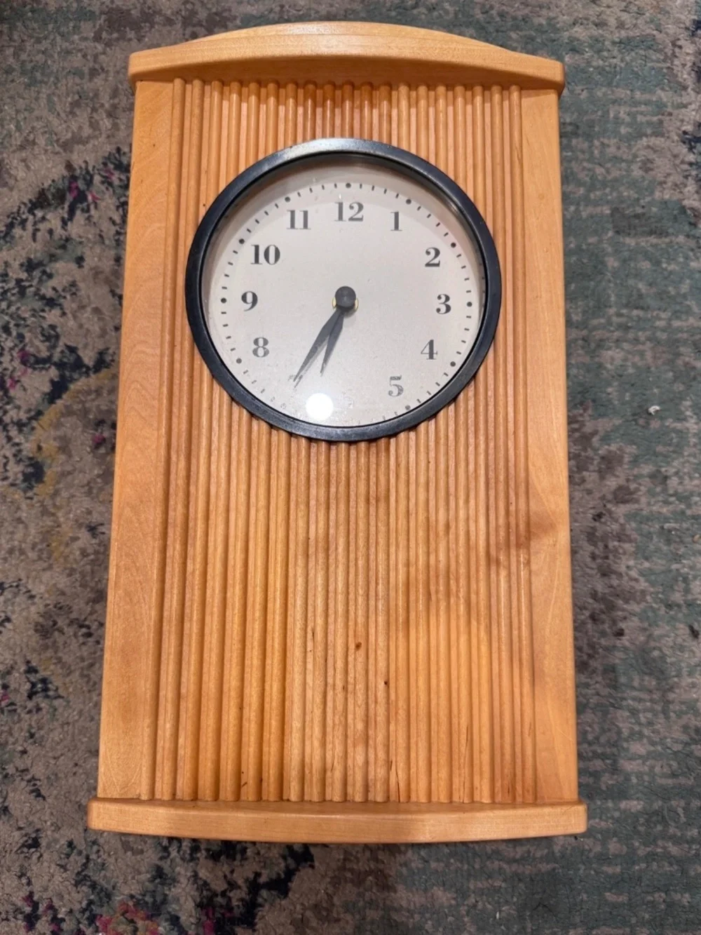 Wooden Hangable Mantle Clock in Beachwood From German Clockmaker Junghans